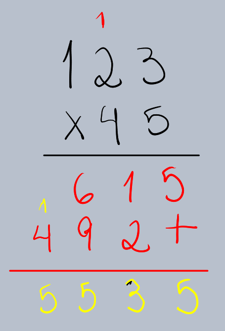 Passo final Multiplicação de dezenas